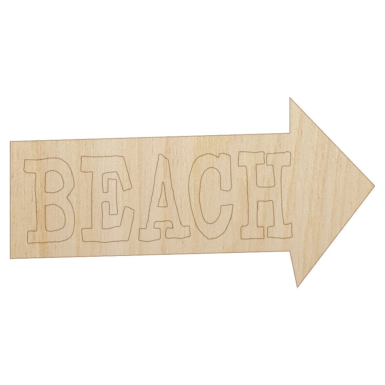 Beach Arrow Fun Text Unfinished Wood Shape Piece Cutout for DIY Craft Projects